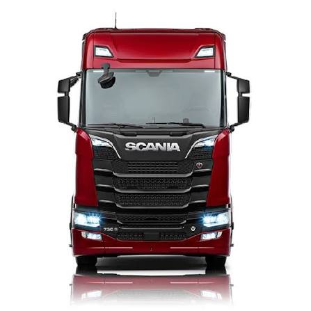 Caminhão Scania vermelho